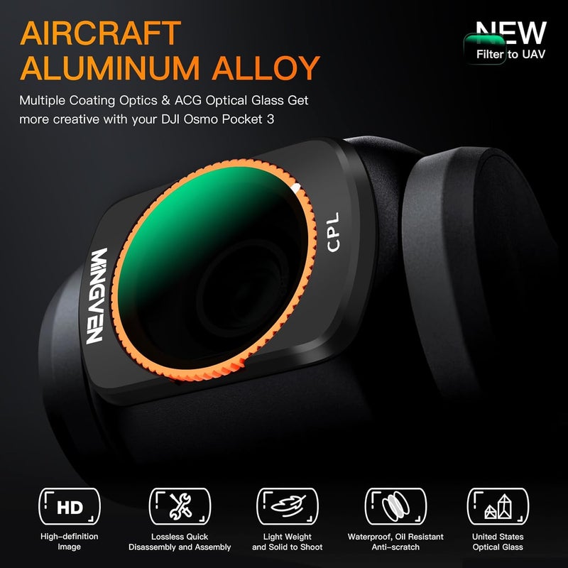 MINGVEN CPL Circular Polarizer Filter for DJI Osmo Pocket 3/Xtra Muse Camera, Magnetic Multi-Coated Filters for DJI Osmo Pocket 3 Creator Combo - Image 2